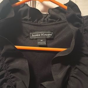 Black Jessica Howard Dress size Large Ruffle top